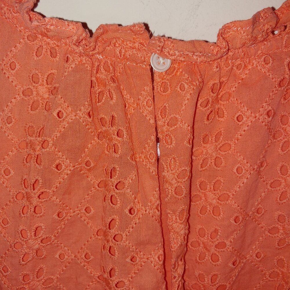 Loft Eyelet Peplum Halter Shell Blouse 100% Cotton Size XL Orange - Picture 6 of 9